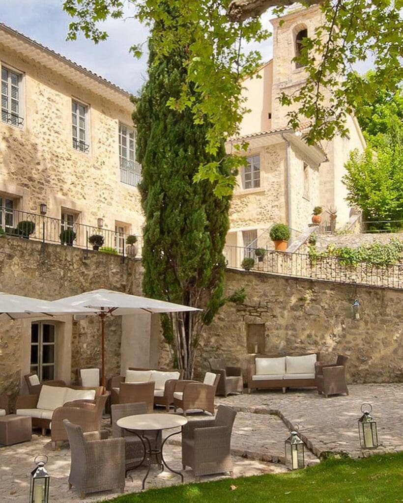 The outdoor patio at a 17th-Century Convent in Provence
