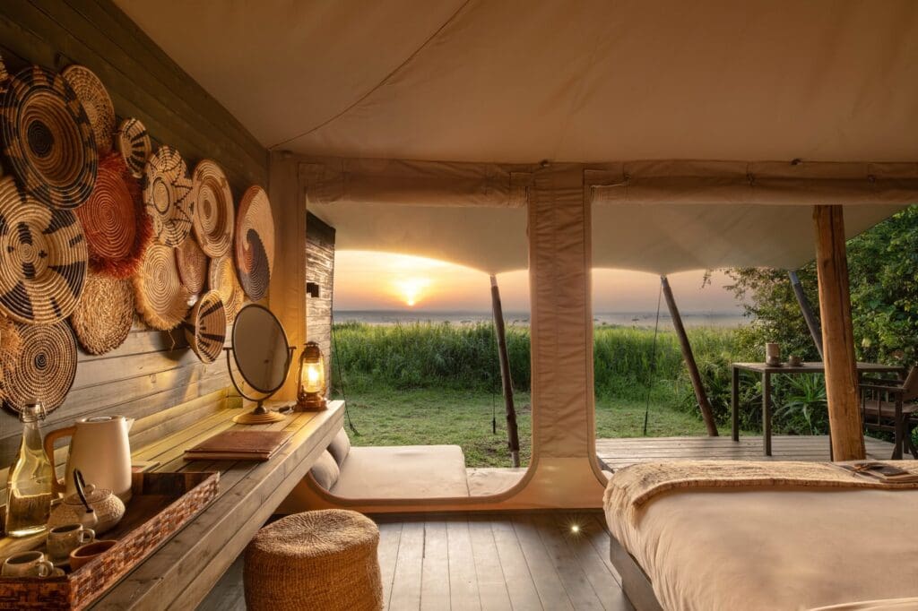 the tents at andBeyond Kichwa Tembo Luxury Safari Tented camp